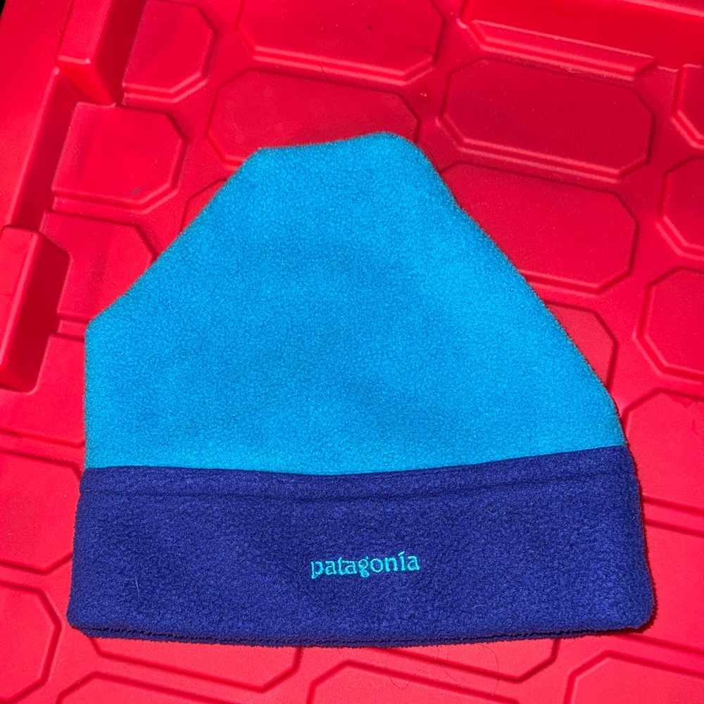 Patagonia Kids' Two-Tone Blue Fleece Hat Vintage